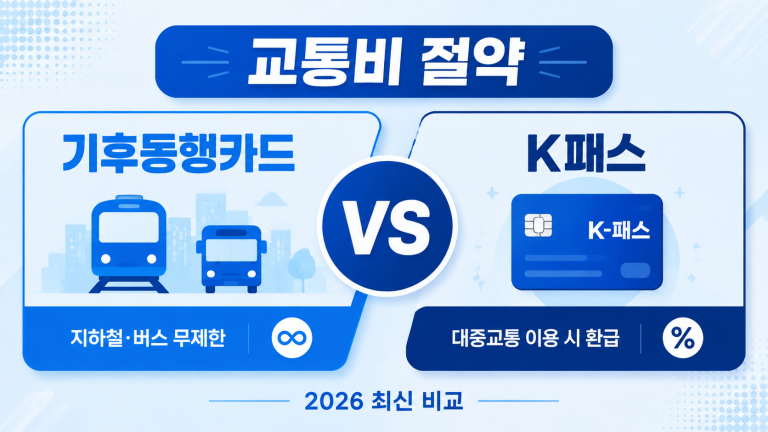 서울 청년 기후동행카드 K패스 교통비 비교 2026