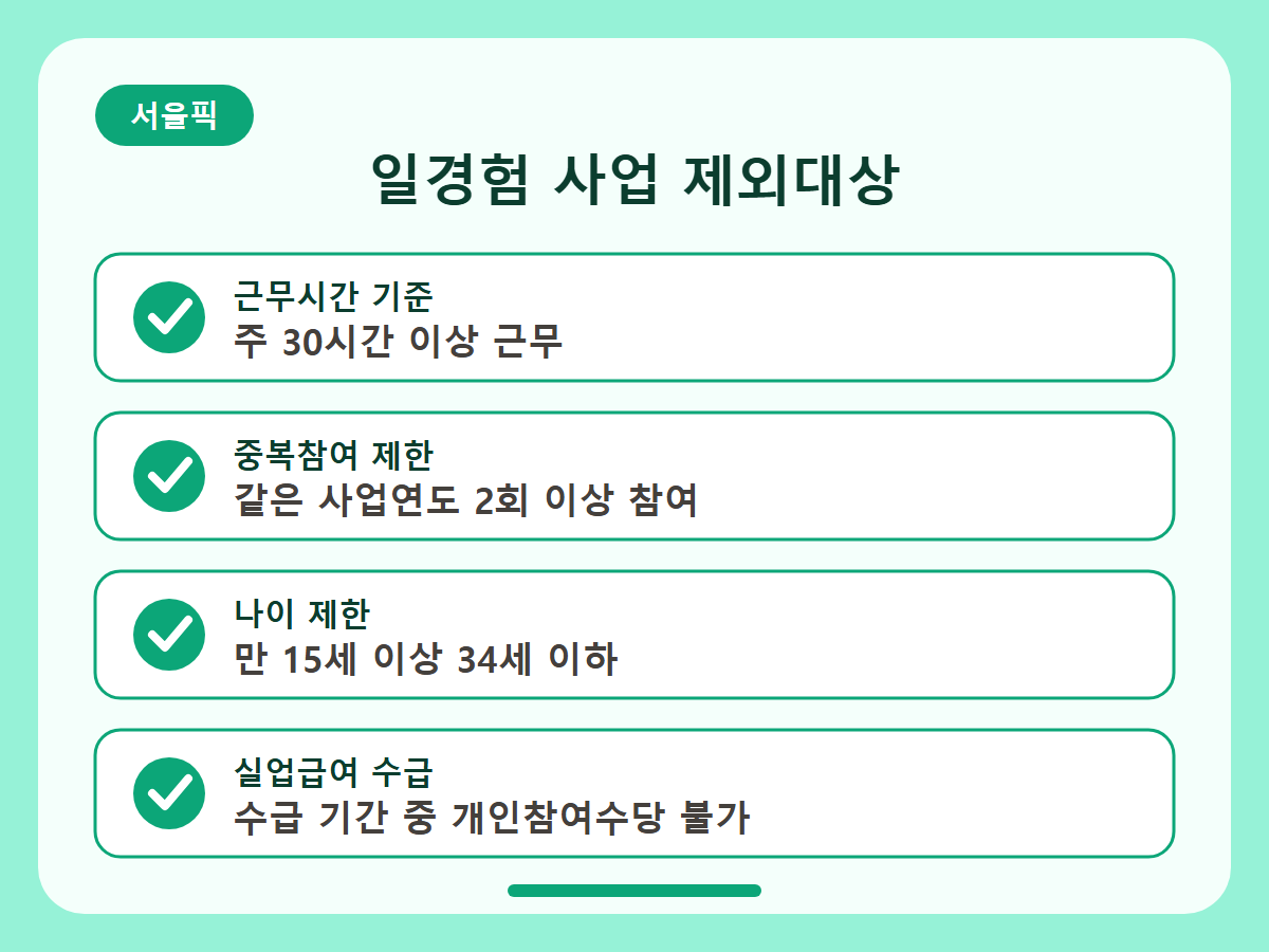 미래내일 일경험 사업 제외대상 총정리 핵심정리 인포그래픽